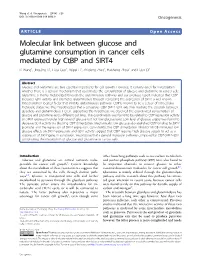 Molecular Link Between Glucose and Glutamine Consumption in Cancer