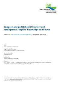 Sturgeon and Paddlefish Life History and Management: Experts' Knowledge and Beliefs