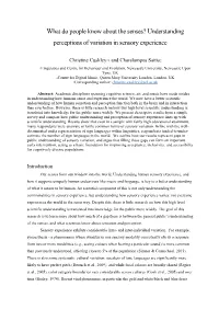 Understanding Perceptions of Variation in Sensory Experience