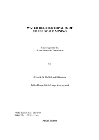 Water Related Impacts of Small Scale Mining