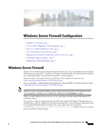 Windows Server Firewall Configuration