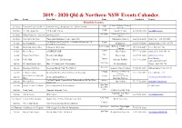 2019 2020 Events Calender