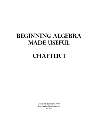 Beginning Algebra Made Useful Chapter 1