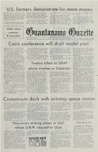 Cairo Conference Will Draft Model Pact Cosmonauts Dock with Orbiting