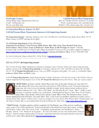 Cal Poly Pomona Music Department Announces 4Th Songwriting Summit Page 1 of 3