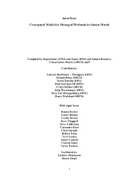 Conceptual Model for Managed Wetlands in Suisun Marsh