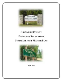 Granville County Parks and Recreation Comprehensive