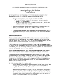 Hampton-Alexander Review Press Release