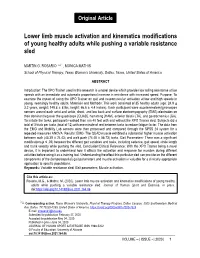 Lower Limb Muscle Activation and Kinematics Modifications of Young Healthy Adults While Pushing a Variable Resistance Sled