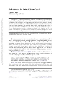 Reflections on the Study of Dream Speech