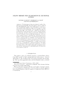 Sylow Theory for Quasigroups Ii: Sectional Action