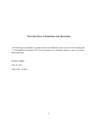 The Early Days of Simulation and Operations