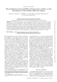 Thermal Requirements and Effect of Temperature and Prey on the Development of the Predator Harmonia Axyridis