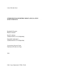 Unlv/Trc/Rs-90/02 Guidelines for Geometric Design And