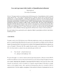 Case and Agreement with Genitive of Quantification in Russian.Pdf