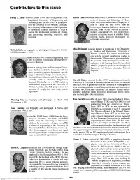 Contributors to This Issue