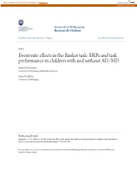Event-Rate Effects in the Flanker Task: Erps and Task Performance in Children with and Without AD/HD Stuart J