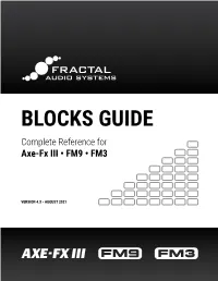 FRACTAL AUDIO BLOCKS GUIDE TABLE of CONTENTS Product Comparison