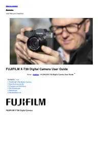 FUJIFILM X-T30 Digital Camera User Guide