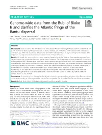 Genome-Wide Data from the Bubi of Bioko Island Clarifies the Atlantic