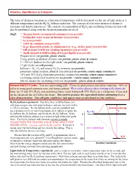 Kinetics, Equilibrium & Catalysis