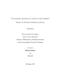 Protonation Patterns in Reduced and Oxidized Forms of Electron Transfer Proteins