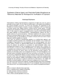 Synthesis of Nerve Agent- and Pesticide-Protein Bioadducts As Reference Materials for Retrospective Verification of Exposure
