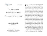 The Absence of Reference in Hobbes' Philosophy of Language