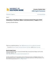 University of Southern Maine Commencement Program 2015