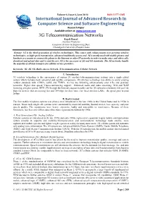 3G Telecommunication Networks Kajali Bansal Assistant Professor Computer Science & Engineering Dept