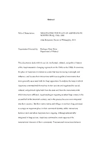 Abstract Title of Dissertation: NEGOTIATING the PLACE OF