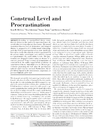 Construal Level and Procrastination Sean M