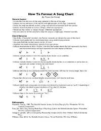 How to Format a Song Chart ^