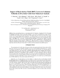 Impact of Back Surface Field (BSF) Layers in Cadmium Telluride (Cdte) Solar Cells from Numerical Analysis