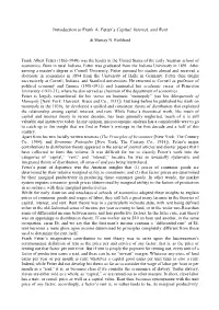 Introduction to Frank A. Fetter's Capital, Interest, and Rent