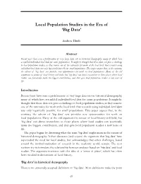 Local Population Studies in the Era of ‘Big Data’