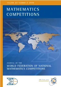 MATHEMATICS COMPETITIONS Volume 23 Number 2 2010 MATHEMATICS COMPETITIONS