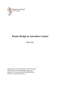 Rabi Afram Puzzle Design in Adventure Games