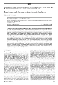 Recent Advances in the Design and Development of Soft Drugs