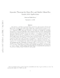 Separator Theorems for Minor-Free and Shallow Minor-Free Graphs with Applications