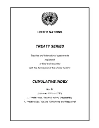 Treaty Series Cumulative Index
