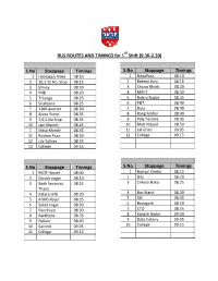 BUS ROUTES and TIMINGS for 1 Shift (9.30-2.30)