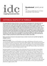 Historical Snapshot of Porirua