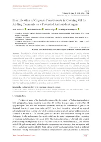 Identification of Organic Constituents in Cooking Oil by Adding Turmeric As a Potential Antioxidant Agent