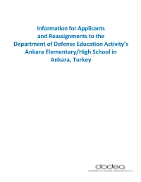 Info for Ankara Applicants