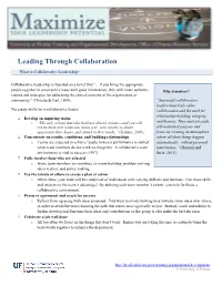 Leading Through Collaboration
