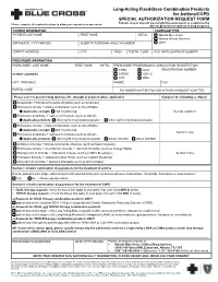 Long-Acting Fixed-Dose Combination Products for Asthma/COPD SPECIAL AUTHORIZATION REQUEST FORM