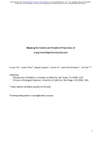 Mapping the Central and Peripheral Projections of Lung Innervating Sensory Neurons
