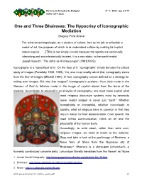 One and Three Bhairavas: the Hypocrisy of Iconographic Mediation Gregory Price Grieve