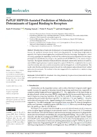Pyplif HIPPOS-Assisted Prediction of Molecular Determinants of Ligand Binding to Receptors